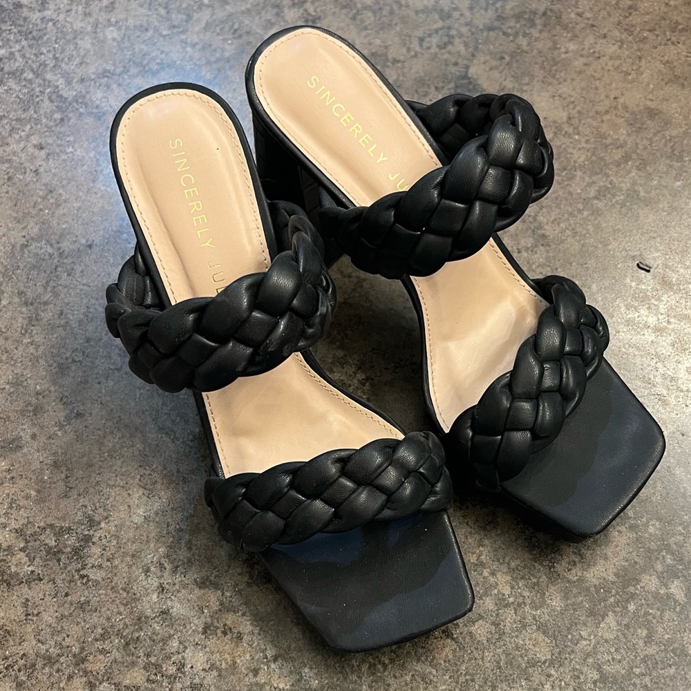 Black heels, worn once.